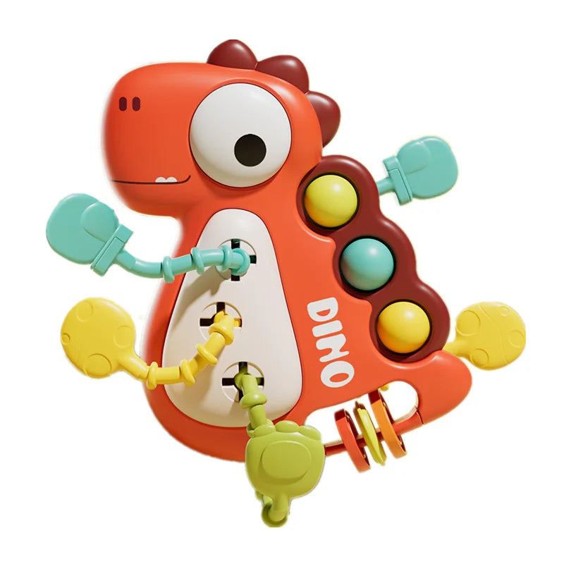 Activity Development Pull String Toys Silicone Teething Rattle Educational Learning Toy Baby Sensory Montessori Toys 6 12 Months