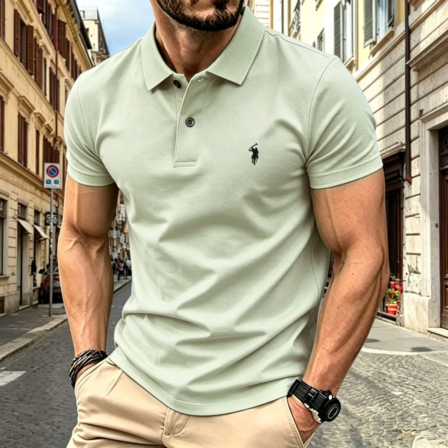 2026 summer high-end brand men's short sleeve polo shirt 2026 summer luxury fashion pony embroidery golf top casual T-shirt