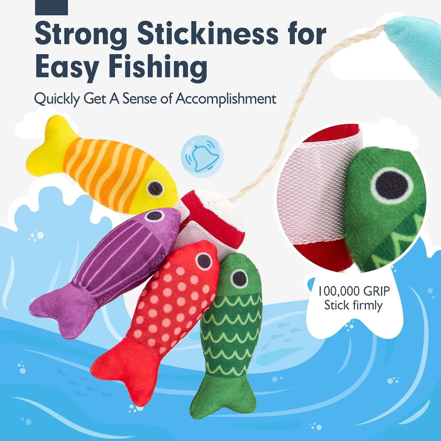 Montessori Toy for Todders Cloth Fishing Game with Stacking Cups Color Sorting Early Education Toy Number Counting Math Toy Gift