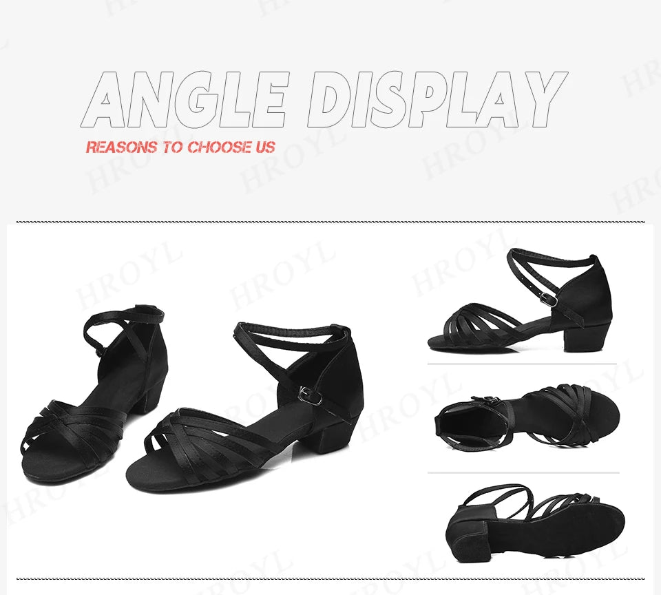 Girls Dance Shoes For Women Ladies Ballroom Latin Children/Kids Tango Salsa Latin Dancing Shoes Low Heel Salsa Training Shoes