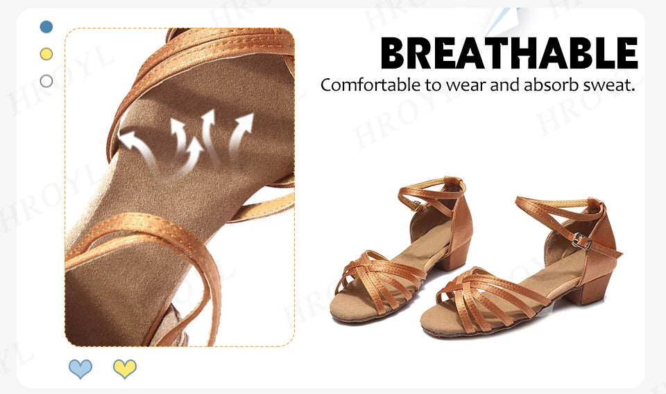 Girls Dance Shoes For Women Ladies Ballroom Latin Children/Kids Tango Salsa Latin Dancing Shoes Low Heel Salsa Training Shoes