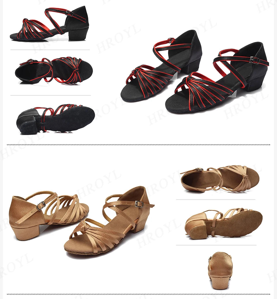 Girls Dance Shoes For Women Ladies Ballroom Latin Children/Kids Tango Salsa Latin Dancing Shoes Low Heel Salsa Training Shoes