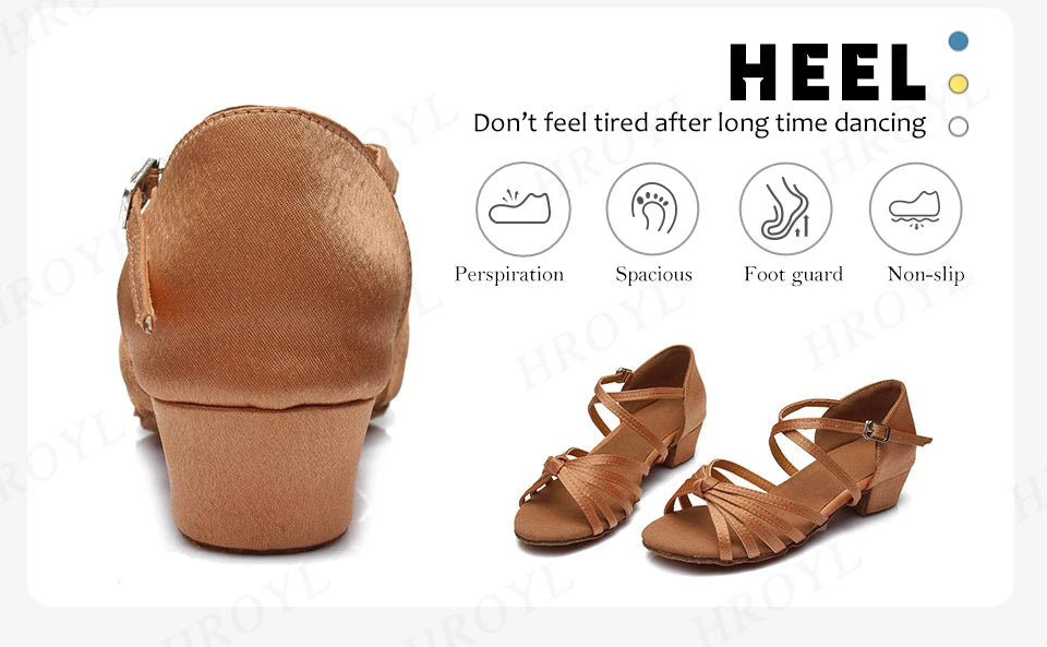 Girls Dance Shoes For Women Ladies Ballroom Latin Children/Kids Tango Salsa Latin Dancing Shoes Low Heel Salsa Training Shoes
