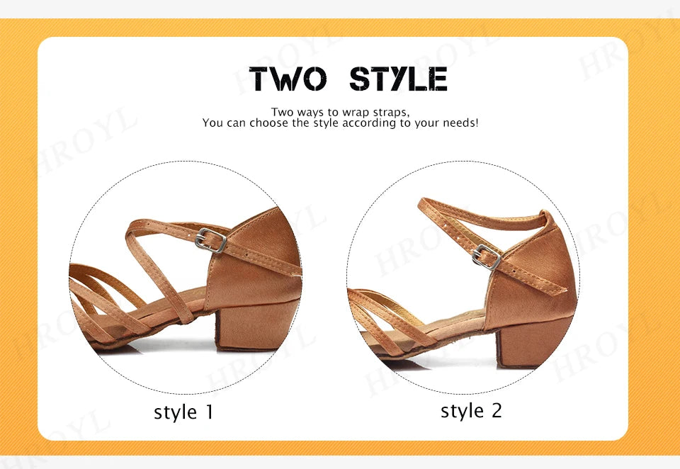 Girls Dance Shoes For Women Ladies Ballroom Latin Children/Kids Tango Salsa Latin Dancing Shoes Low Heel Salsa Training Shoes