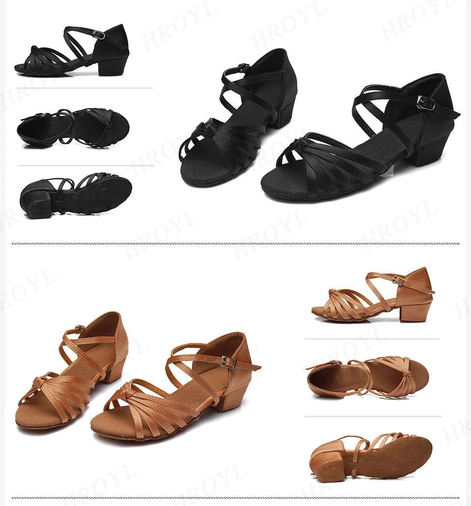 Girls Dance Shoes For Women Ladies Ballroom Latin Children/Kids Tango Salsa Latin Dancing Shoes Low Heel Salsa Training Shoes
