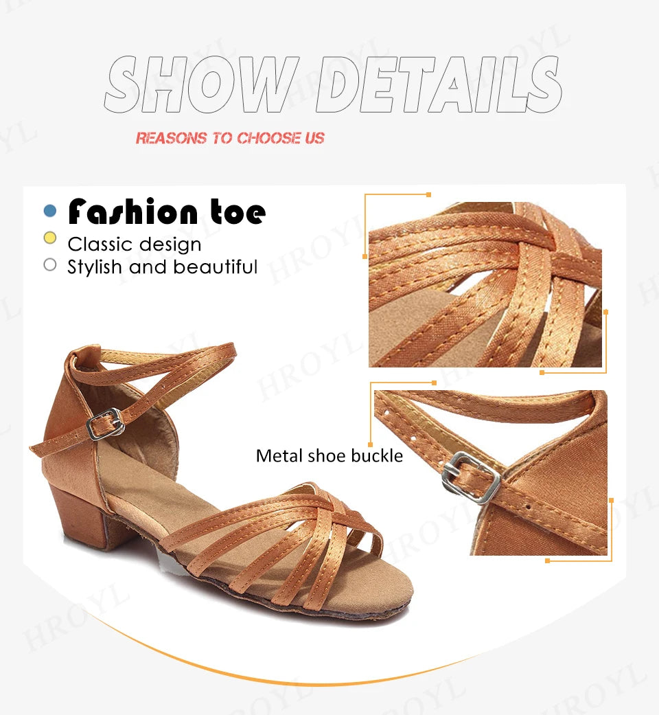 Girls Dance Shoes For Women Ladies Ballroom Latin Children/Kids Tango Salsa Latin Dancing Shoes Low Heel Salsa Training Shoes