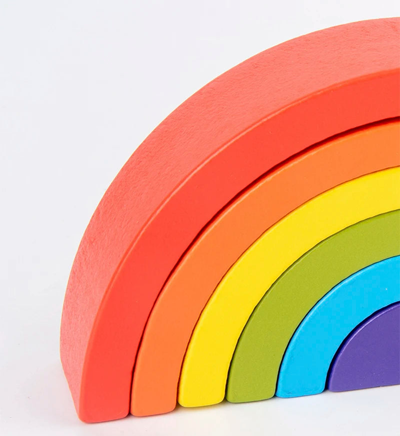 DIY children's wooden rainbow toy creative wood rainbow stacked balance blocks baby toy Montessori educational toys for children