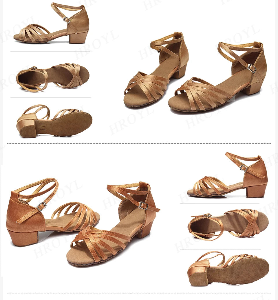 Girls Dance Shoes For Women Ladies Ballroom Latin Children/Kids Tango Salsa Latin Dancing Shoes Low Heel Salsa Training Shoes