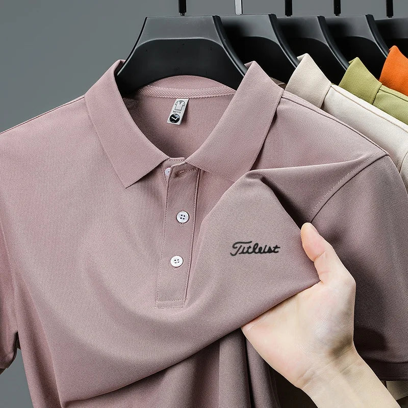 designer men's high quality brand short sleeves polo shirt lapel letter printing ventilate t-shirt business leisure men's wear