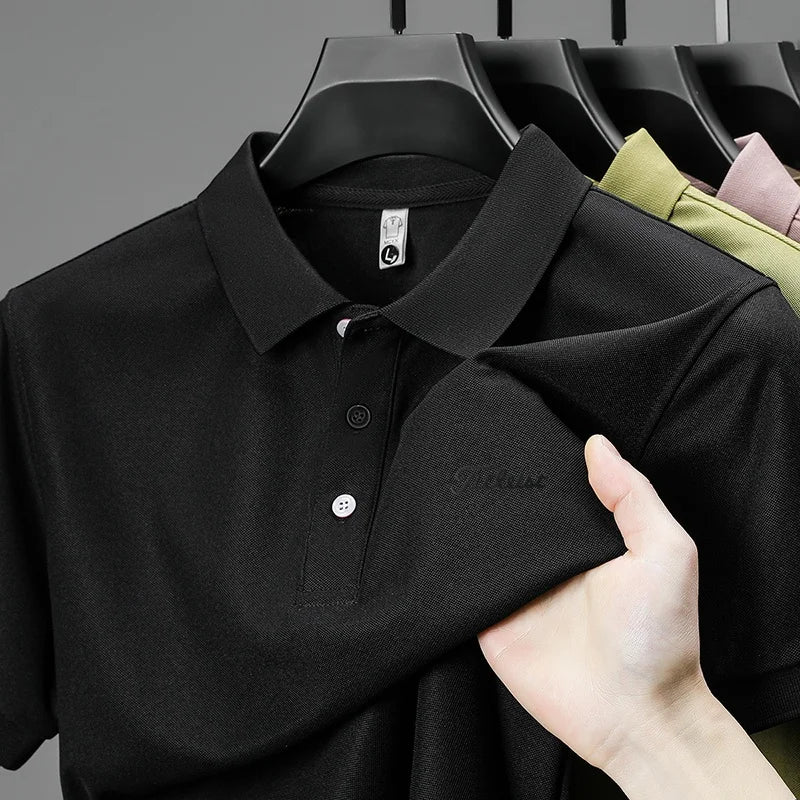 designer men's high quality brand short sleeves polo shirt lapel letter printing ventilate t-shirt business leisure men's wear
