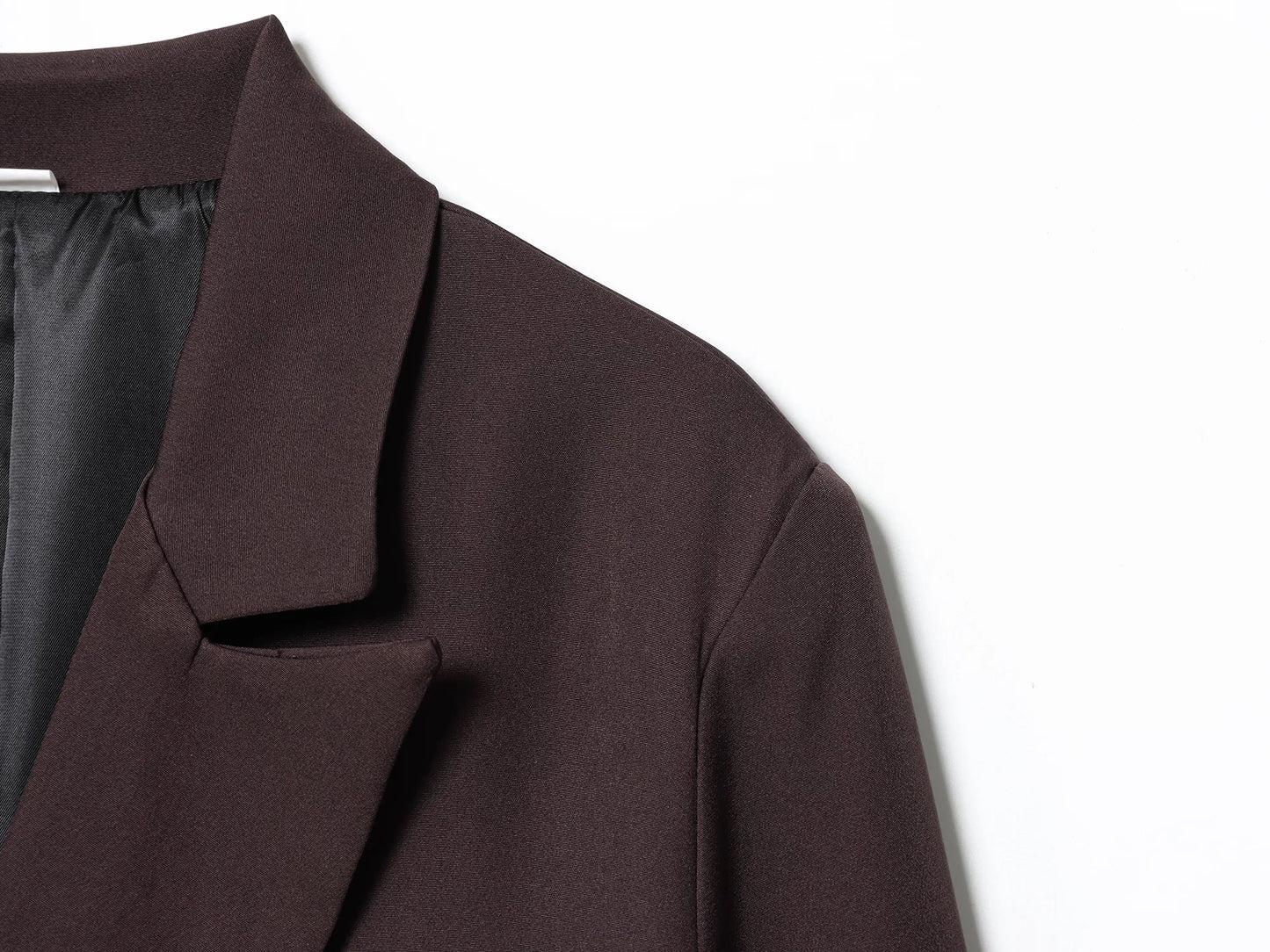 KONDALA Elegant Commute Double-breasted Blazer Women Vintage Brown Buttons Blazer 2026 Spring Summer Trendy Office Lady Blazer