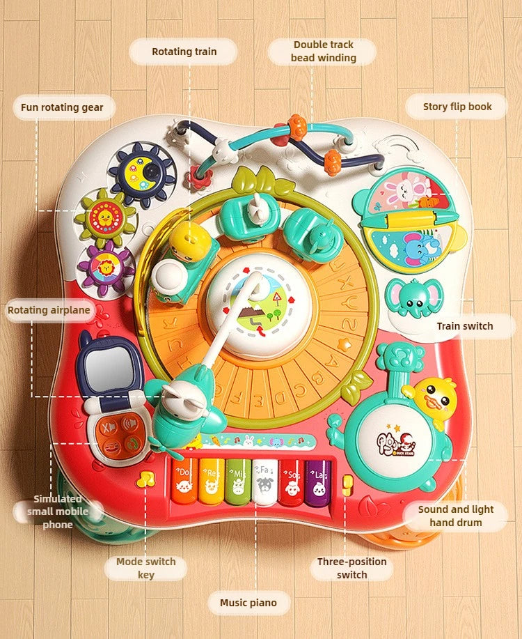 Kids Multifunctional Early Education Game Table Electric Train Baby Montessori Learning Busy Board Sensory Toys for Toddler Gift