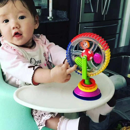 Baby Rotating Ferris Wheel Rattle with Suction Cup Rattle Toy Funny Feeding Plaything for Early Development Babies and Toddlers