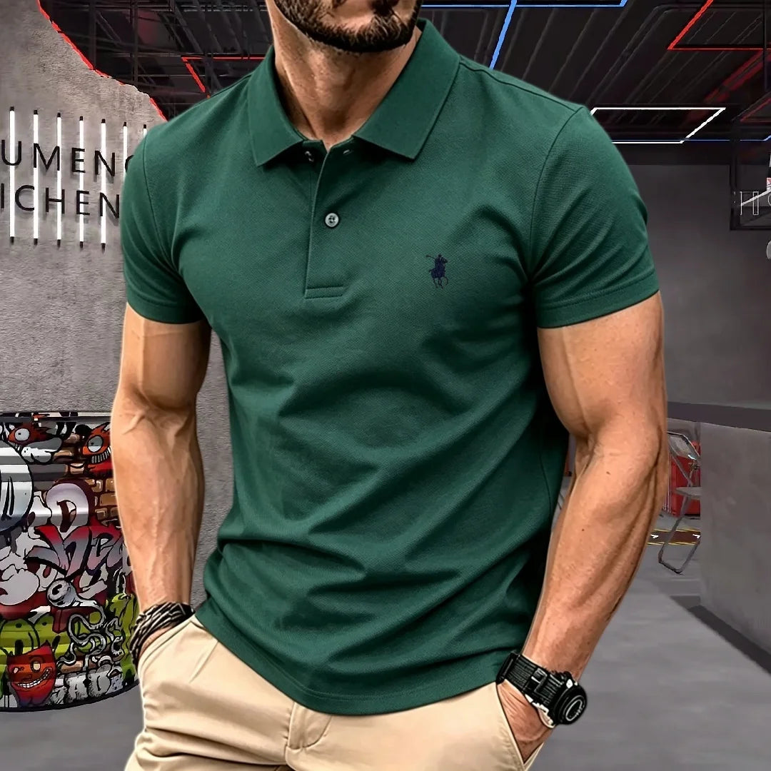 100% pure cotton 2026 high-end brand men's short sleeve polo shirt summer fashion luxury pony embroidery golf top casual T-shirt