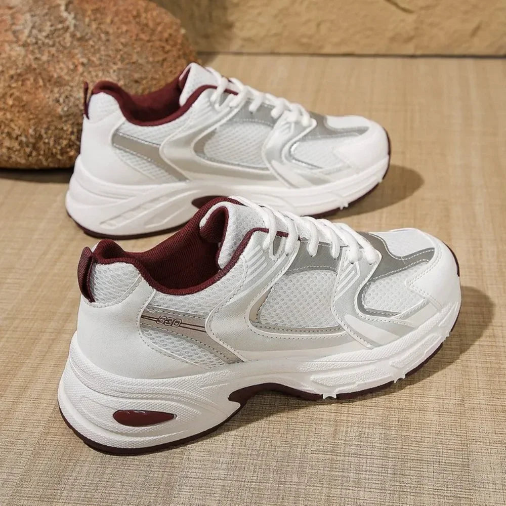 Casual Running Round Toe Sports Women's Breathable Mesh Sports Shoe Are Lightweight Comfortable Low Tie Shoes for Outdoor Hiking
