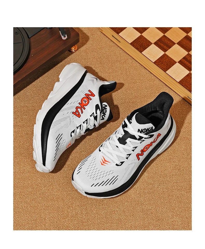 Men's Cushion Running Shoes 5KM Jogging Breathable Mesh Non-Slip Outdoor Trainer Sports Shoes Casual Sneakers Off-road Shoes