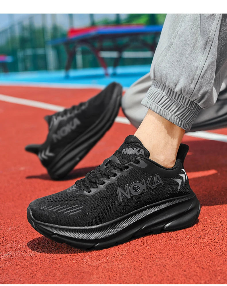 Men's Cushion Running Shoes 5KM Jogging Breathable Mesh Non-Slip Outdoor Trainer Sports Shoes Casual Sneakers Off-road Shoes