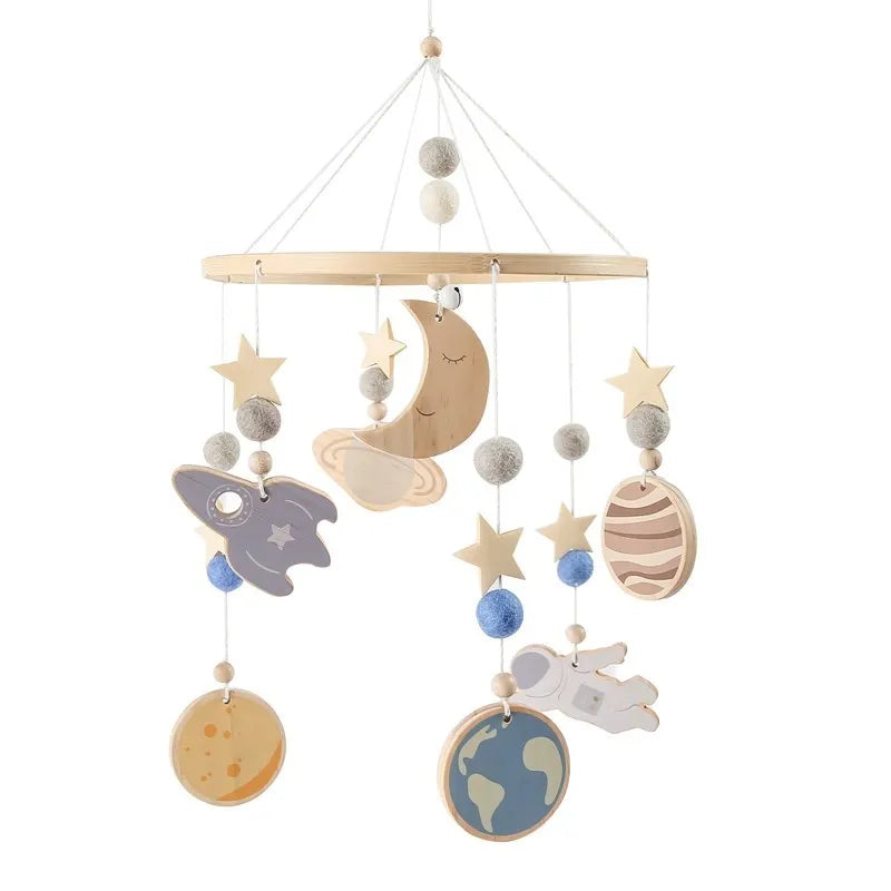 Mobile Wooden Bell Baby Toys 0-12 Months Rattle Toys Bed Newborn Crib mobile With Music Box Bed Bell Hanging Toys Crib Bracket