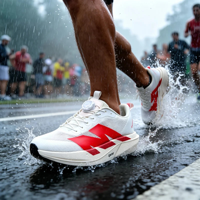 Marathon Carbon Plate Running Shoes Rotary Buckle Supercritical Foam Ultra Light Athletic Shoes Unisex Training Jogging Sneakers