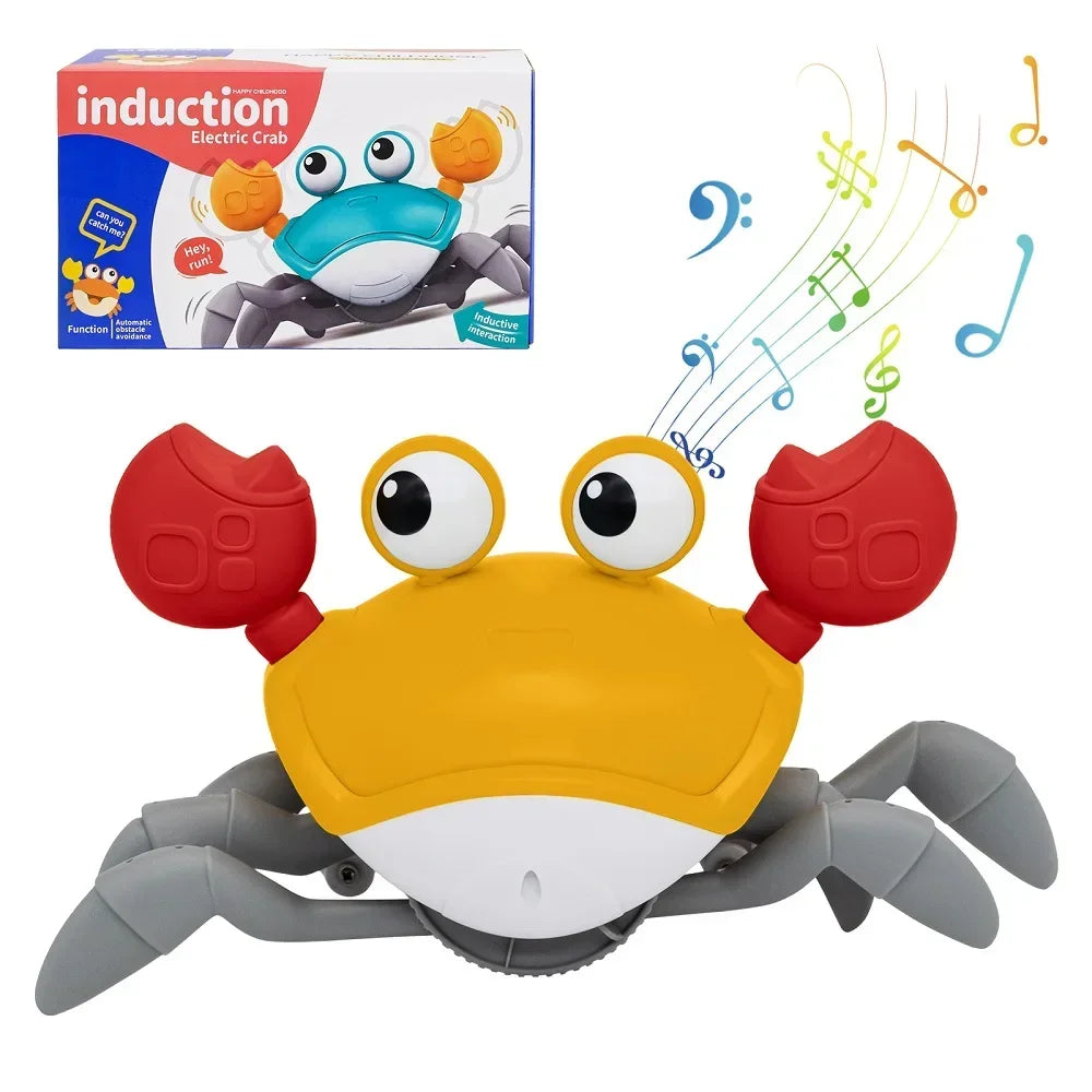 Fun Crab Toy Children Crawling Avoiding Obstacles Electronic Pet With Music Baby Walking Toy Without Battery
