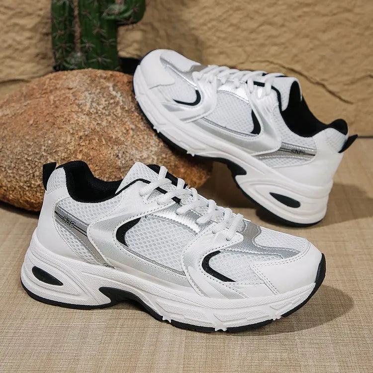 Casual Running Round Toe Sports Women's Breathable Mesh Sports Shoe Are Lightweight Comfortable Low Tie Shoes for Outdoor Hiking