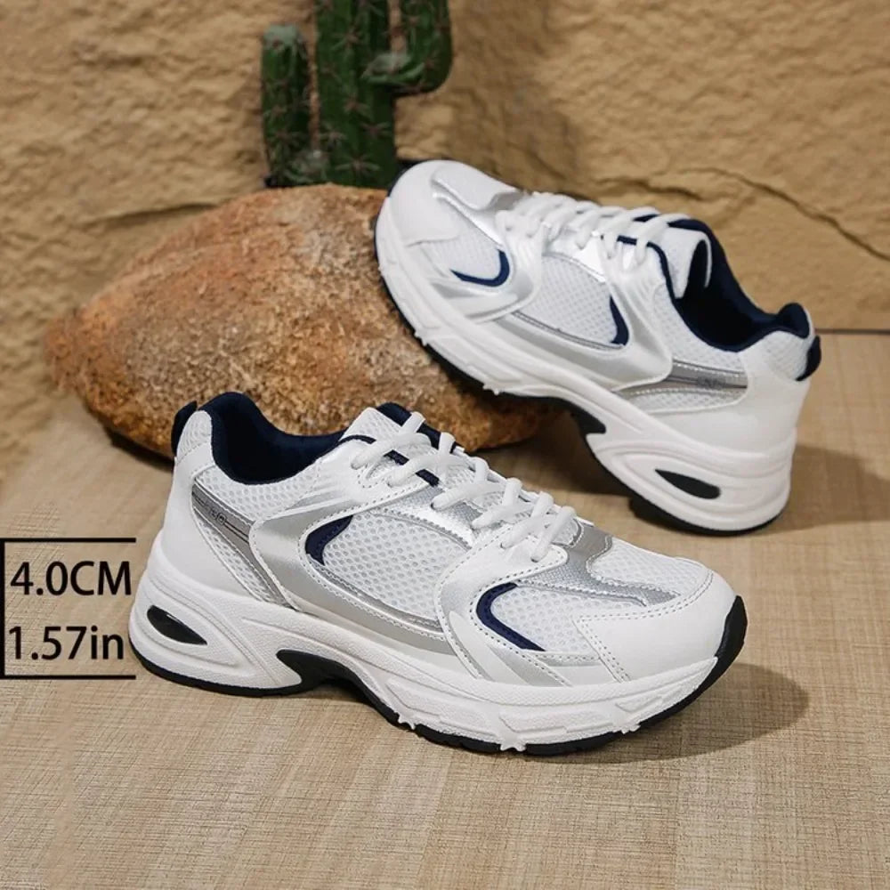 Casual Running Round Toe Sports Women's Breathable Mesh Sports Shoe Are Lightweight Comfortable Low Tie Shoes for Outdoor Hiking