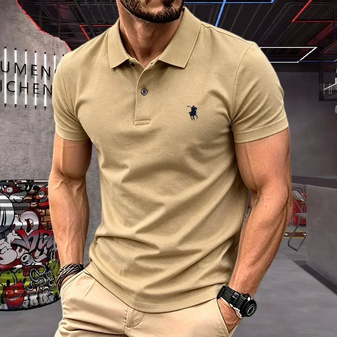 100% pure cotton 2026 high-end brand men's short sleeve polo shirt summer fashion luxury pony embroidery golf top casual T-shirt