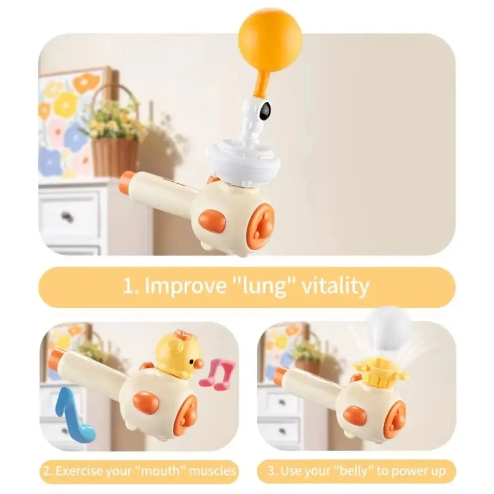 Montessori Toy for Kids with Whistle Ball Blowing Floating Blow Pipe Ball Three in One Sensory Fine Motor Skills Educational Toy