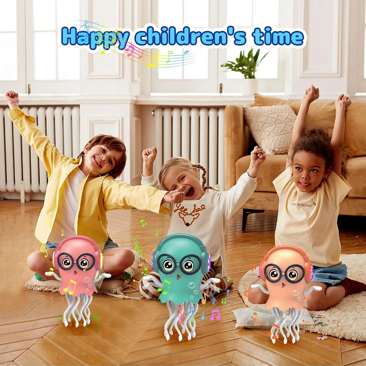 Auto-sensing Avoiding Dancing Jellyfish Kid Electronic Pet Toys Cartoon LED Development Education Toddler Creative Birthday Gift