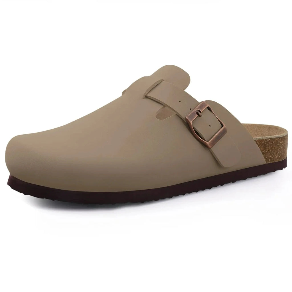 Crestar Cork Suede Mules Slippers For Women Fashion Men Clogs Shoes Classic Cork Antislip Outdoor Slippers With Arch Support