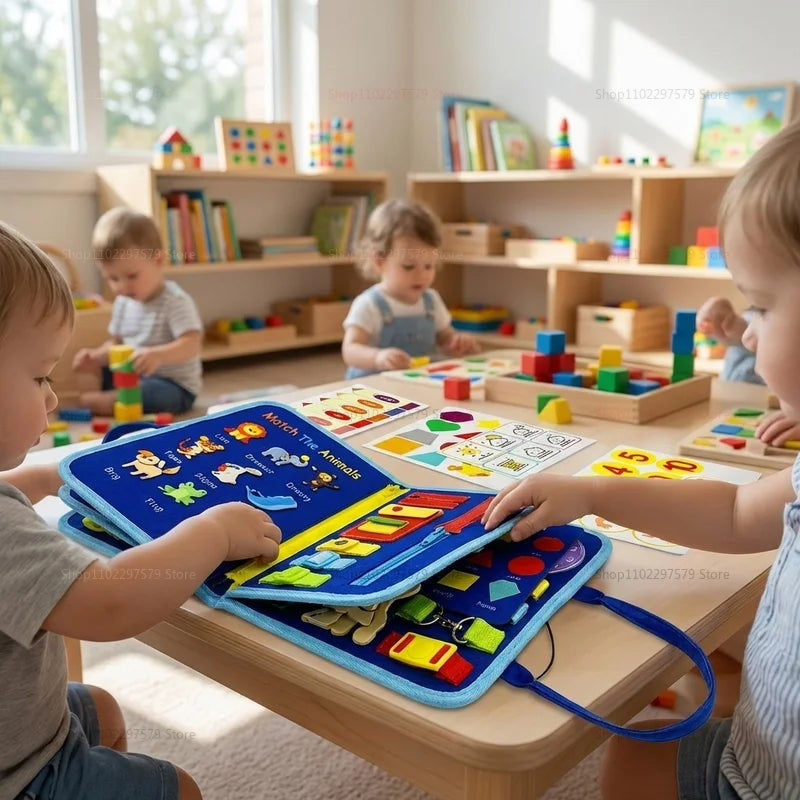 New Busy Board Montessori Toys for Toddler Busy Book Sensory Preshool Early Education Learning Fine Motor Skills Toys For Kids