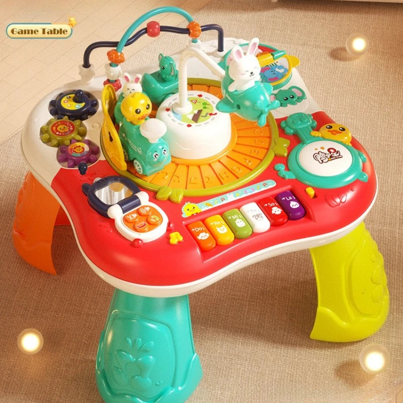 Kids Multifunctional Early Education Game Table Electric Train Baby Montessori Learning Busy Board Sensory Toys for Toddler Gift