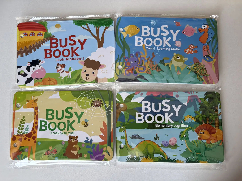 Busy Book for Toddlers Ages 2-6 Quiet Book Preschool Learning Activity Reusable Sticker & Velcro Matching Montessori Fine Mot