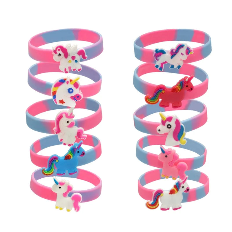 10/20PCS Unicorn Bracelet Kids Birthday Party Gifts Girl Unicorn Party Favor Gifts Kids Giveaways Wedding Party Gift Bag Filler