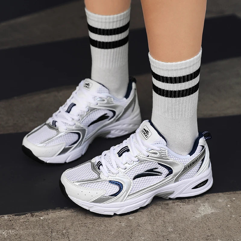 Unisex Sneakers Comfortable Breathe Versatile Outdoor Sports White Tennis Shoes New Thick Soled Non Slip Daily Wear Casual Shoes