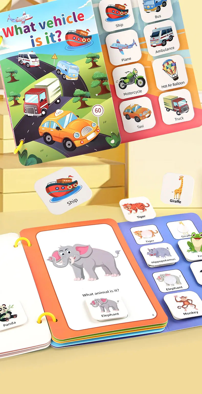 Montessori Baby Busy book My First Quiet Book Paste Early Learning Education Toy Children Toy Matching Game for Babies 2 3 Year