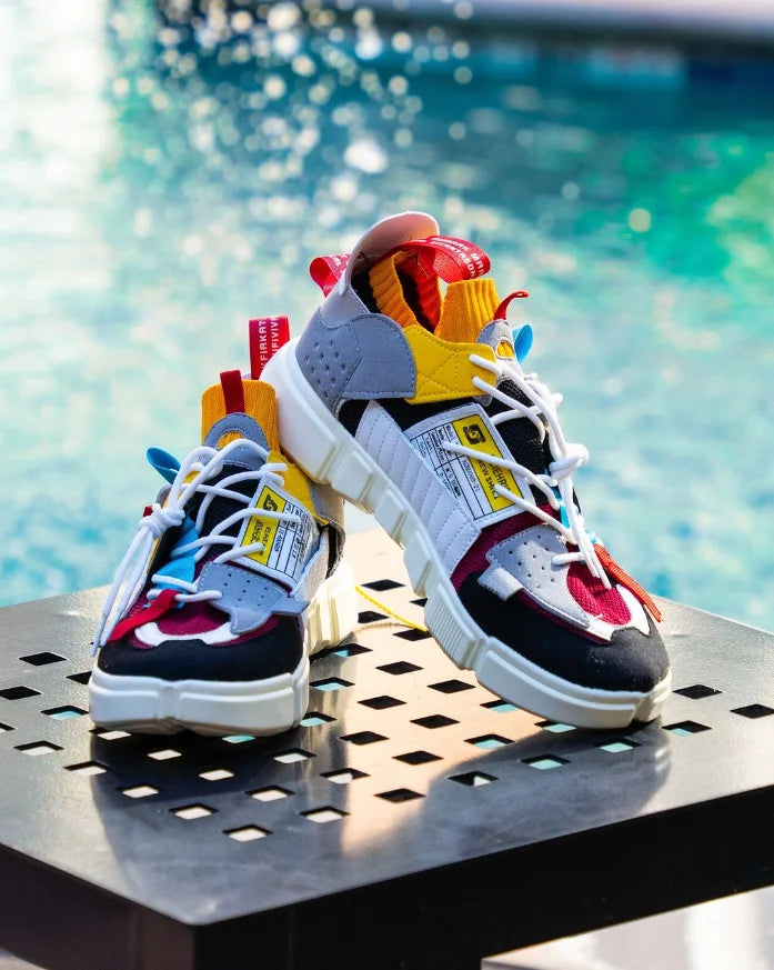 Retro Chunky Sneakers Men Women Y2K Aesthetic Running Breathable Mesh Sport Footwear Vintage White Platform Casual Dad Shoes
