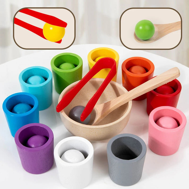 Montessori Wooden Toy Color Cups Matching Sorting Cognition Game Training Early Education Learning Educational Toys For Children