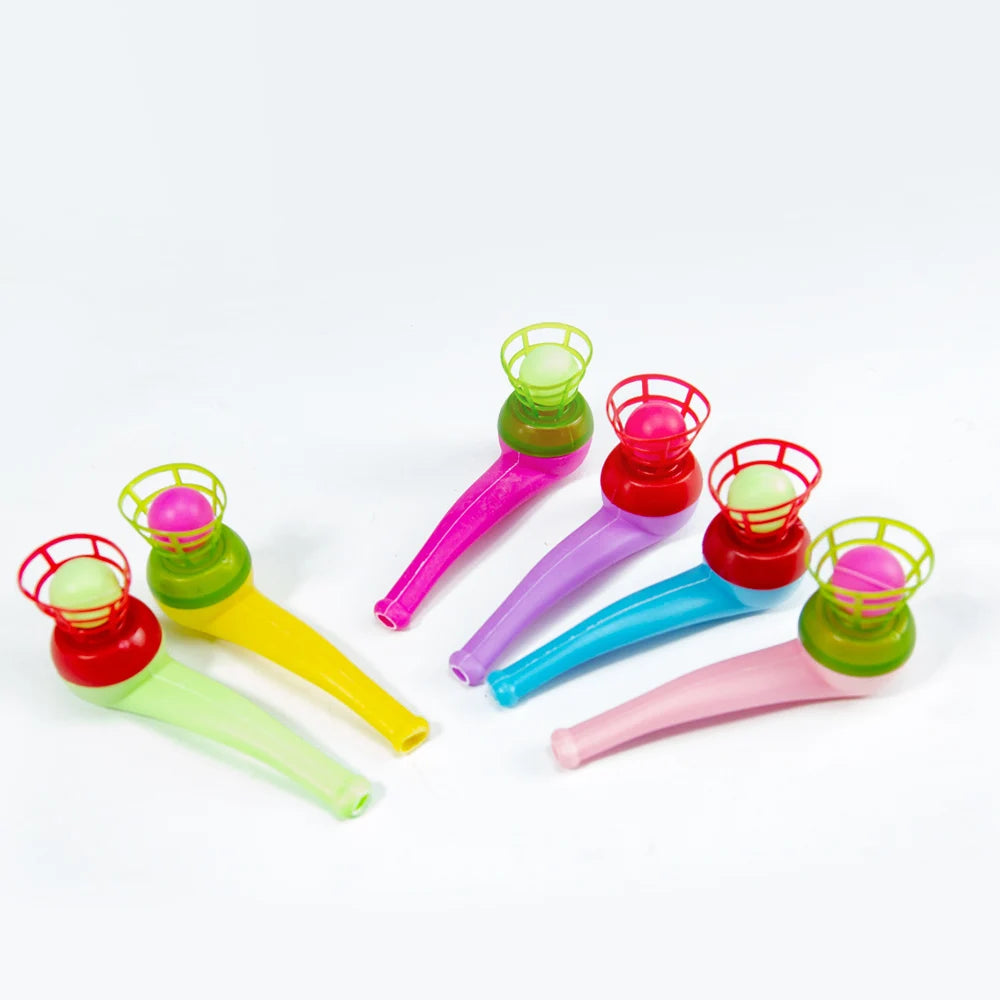 3pcs Plastic Pipe Blowing Ball Toys Outdoor Games Balance Training Toys Learning Toys for Funny Gifts