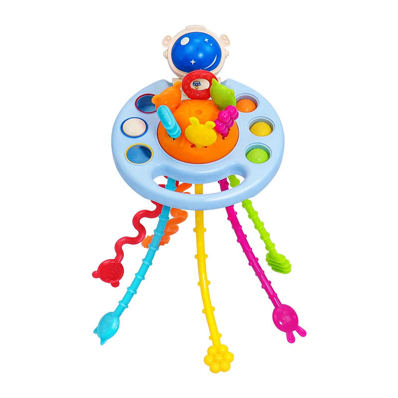 Activity Development Pull String Toys Silicone Teething Rattle Educational Learning Toy Baby Sensory Montessori Toys 6 12 Months