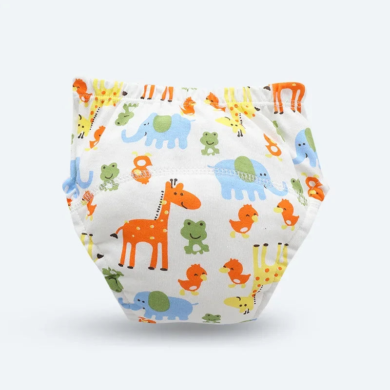 Reusable Soft Cotton Baby Breathable Diapers Pee Shorts Toddler Potty Training Pants Underwears for Boys & Girls Baby Nappies
