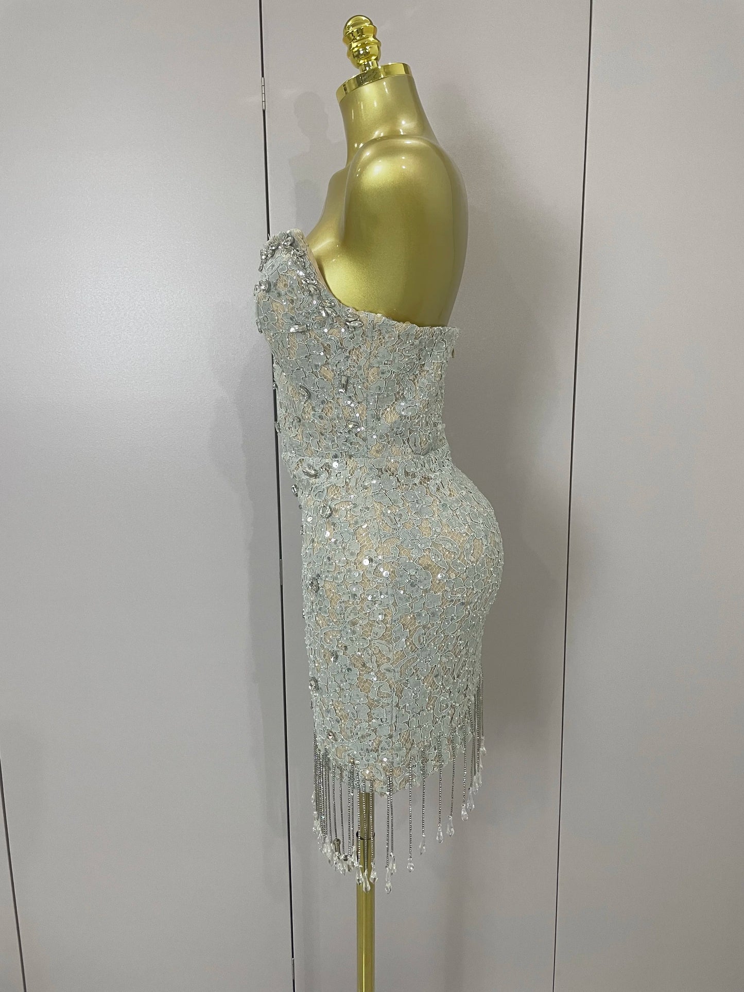 Luxury Sparkle Diamond Tassel Halter Cocktail Dress 2025 Women Elegant Evening Formal Gowns Wedding Party Dresses Stage Costumes