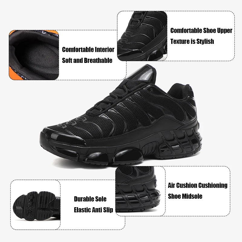 Men's Air Cushion Casual Sports Shoes Breathable Running Shoes for Men Gym Workout Training Walking Comfortable Shock Absorption