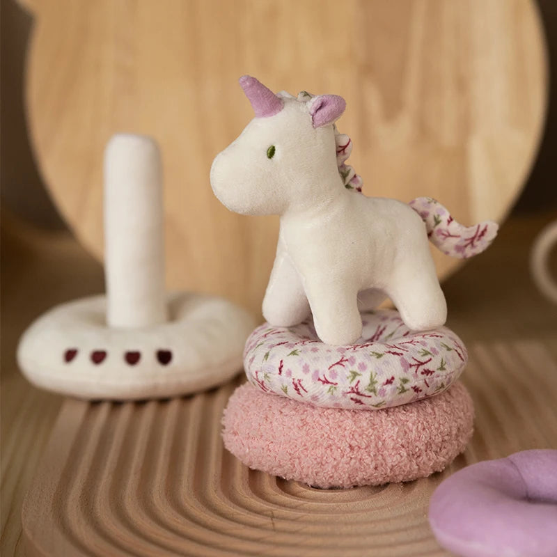 Baby Unicorn Plush Stacking Toy for Boys Girls Gifts Encourage Sensory Development Toys Cartoon Toddlers Soft Stacking Play Toy