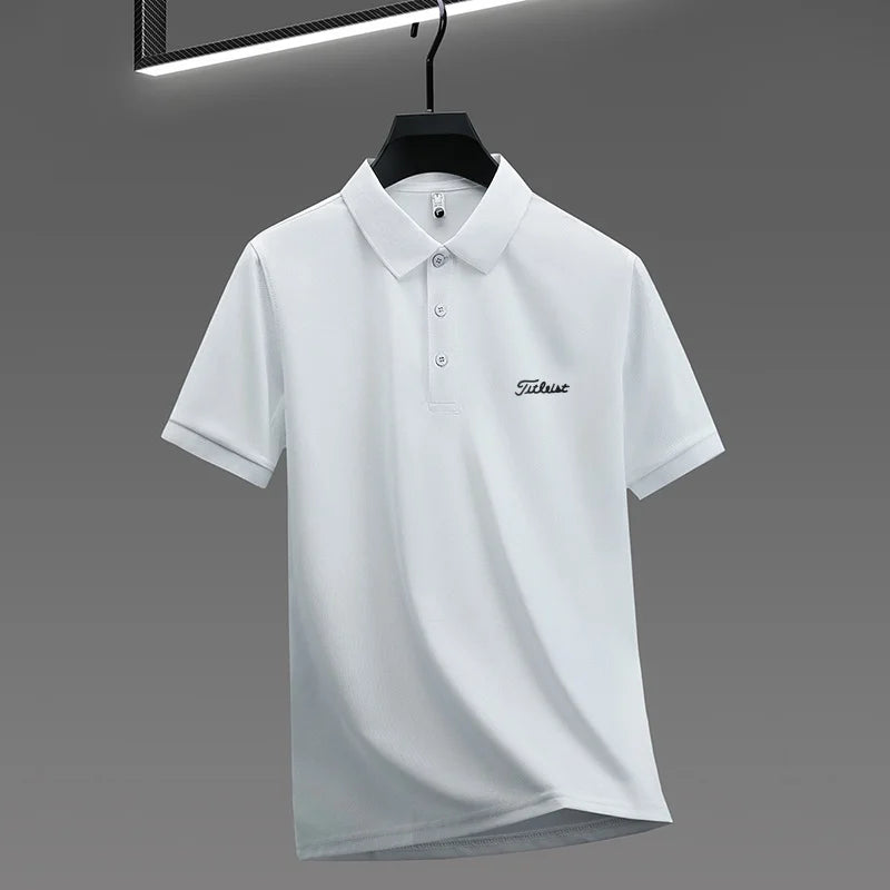 designer men's high quality brand short sleeves polo shirt lapel letter printing ventilate t-shirt business leisure men's wear