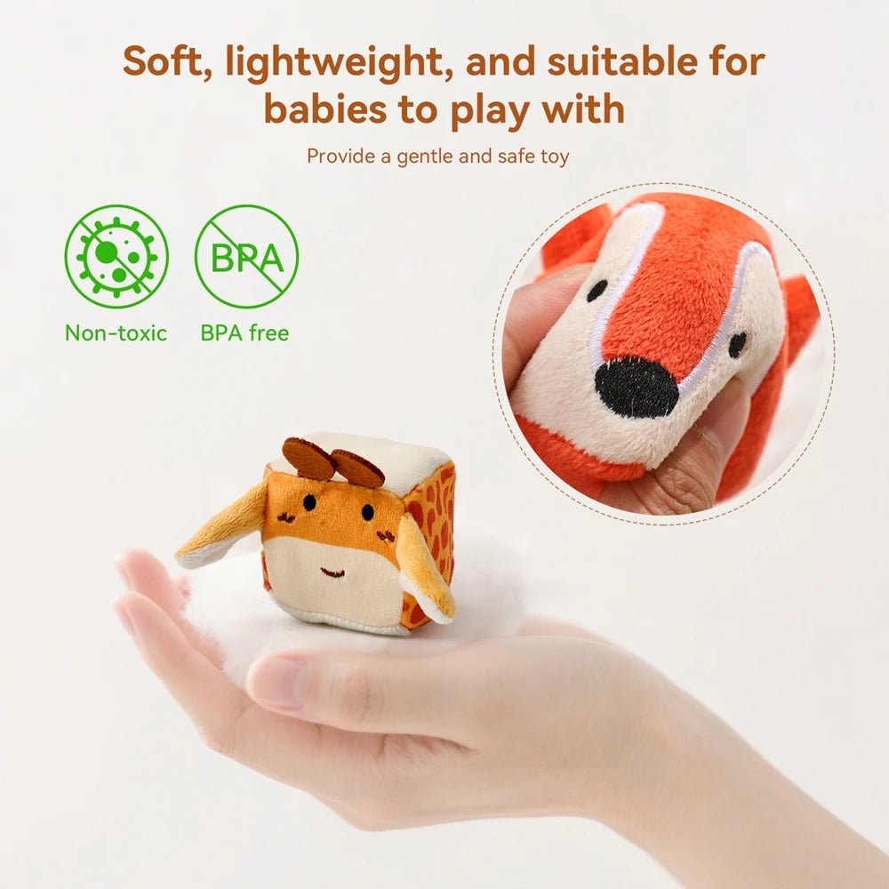 Baby Montessori Toys Cartoon Animal Cotton Magic Box Finger Movement Game Sensory Cognitive Toys With Sound And Mirror Functions