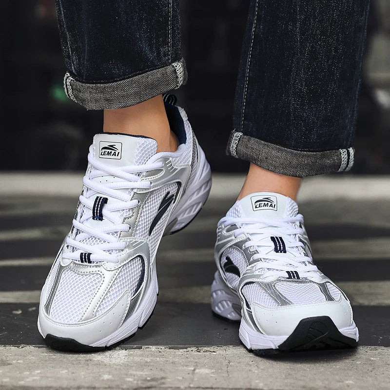 Unisex Sneakers Comfortable Breathe Versatile Outdoor Sports White Tennis Shoes New Thick Soled Non Slip Daily Wear Casual Shoes