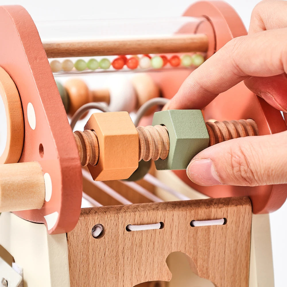 Montessori Five-in-one Toy Wooden Mushroom Baby Puzzle Toy Multi-Functional Sensory Development Early Education Toys Child Gift