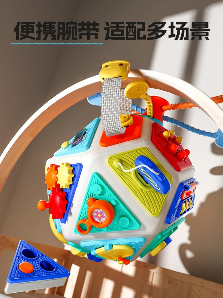 Montessori Baby Busy Board Cube Sensory Toys Toddler Educational Travel Lock Box Fine Motor Skill Learning Activity Toy