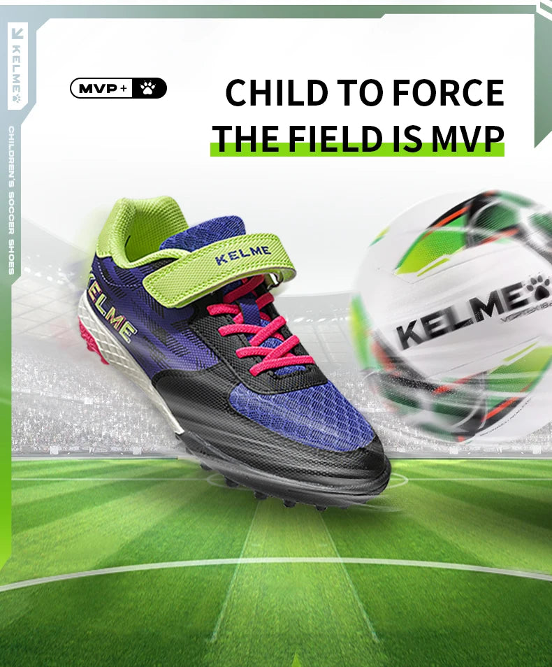 KELME Children's Football Boot  Boys And Girls TF Soccer Shoes Artificial Grass Anti-Slippery Youth AG Sports Training Shoes